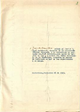 Nota dirigida al Director de la Asistencia Publica Nacional