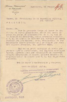 Carta de la Cámara internacional de Intercambio.