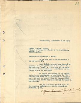 Nota dirigida al Sr. D. Daniel Muñoz