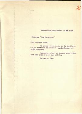 Nota dirigida a los Sres. "The Brighton"