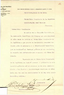 Invitación de la Comisión Directiva de la Asociación Patriota del Uruguay