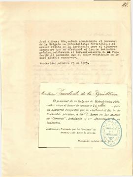 Invitación de la Brigada de Motociclistas Policiales.