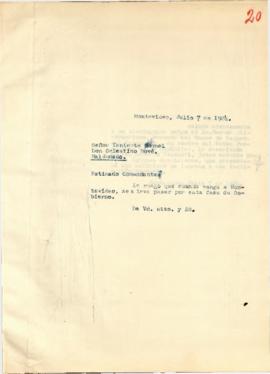 Nota dirigida al Teniente Coronel Sr. Celestino Bové