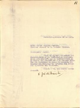 Nota dirigida al Director General de la Sanidad Militar.