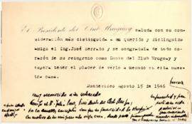 Tarjeta del Club Uruguay