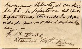 Tarjeta de saludo de Blas Cortés