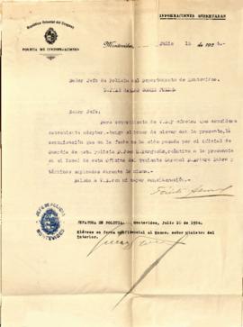 Información de caracter confidencial de Policía de Investigaciones