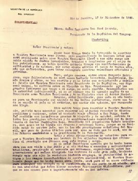 Nota de Ministro Plenipotenciario de la República