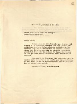 Presidencia solicita gestiones ante Jefe de Policía de Artigas