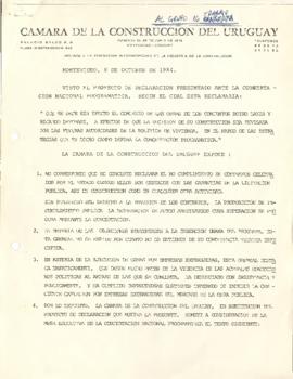 Carta de la Cámara de la Construcción del Uruguay